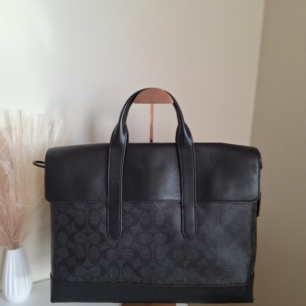 NWT Coach Hamilton Portfolio Brief In Signature Canvas 4190 $450